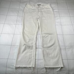 Rachel Comey Jeans Womens 6 Dirty White Legion Denim Raw Hem Straight Leg USA